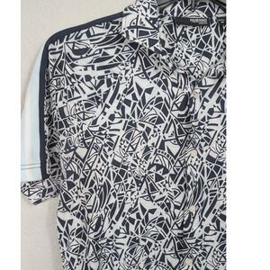 Murano Liquid Luxury Slim Fit Shirt‎ Mens Medium Geometric Print Short Sleeve